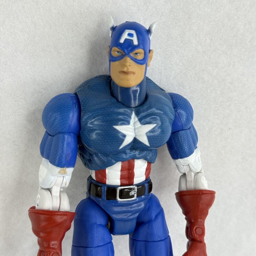 Vintage 2002 Marvel Legends Captain America Action Figure Blue 6" Superhero Toy